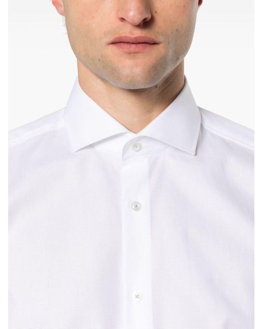 Boss Katoenen Overhemd in het White voor heren