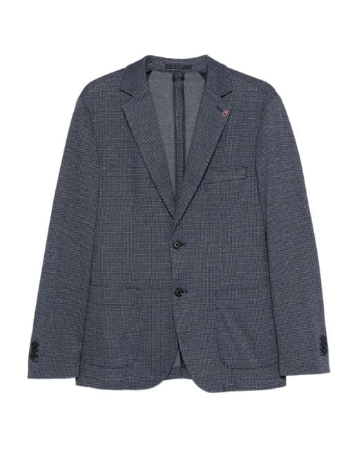 Liu Jo Blue Checked Single-Breasted Blazer for men