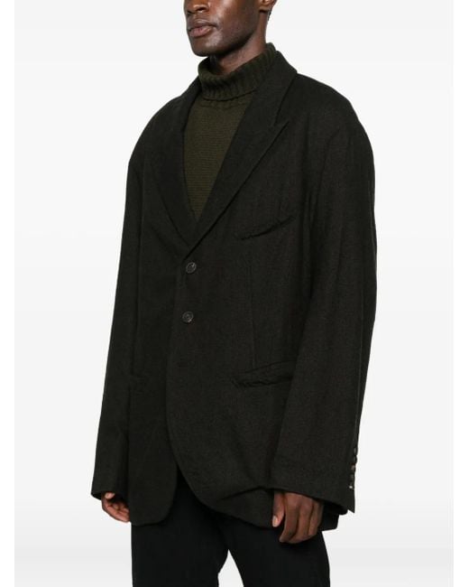 Ziggy Chen Black Virgin Wool-Blend Blazer for men
