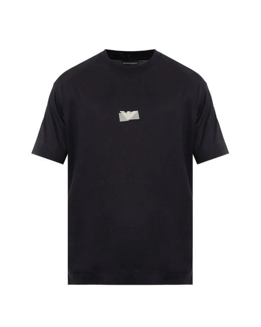 Emporio Armani Black Logo-Print Short-Sleeve T-Shirt for men