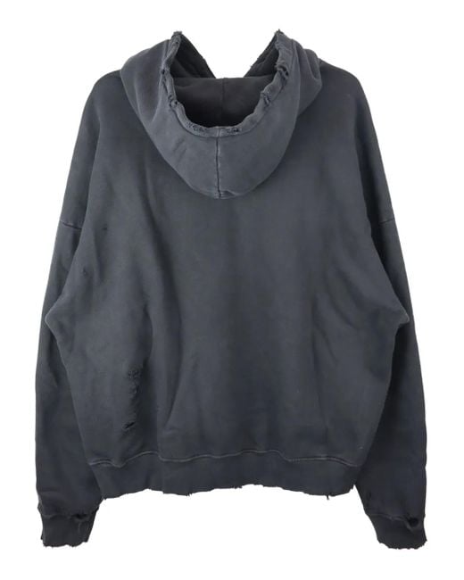 ALEXANDER DIGENOVA Slim Blonde Distressed Hoodie in Black for Men
