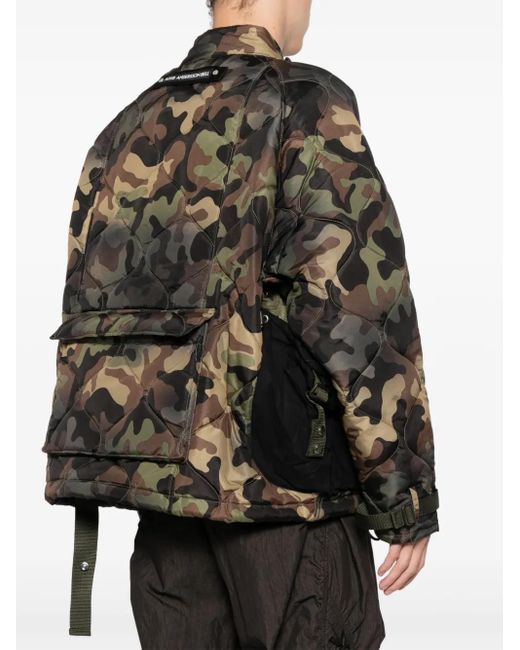 ANDERSSON BELL Black Camouflage Quilted Jacket for men