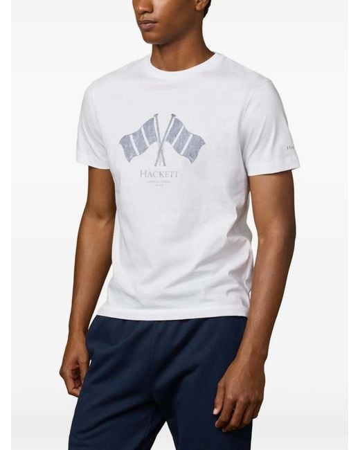Hackett White London Rowing Club Print T-Shirt for men