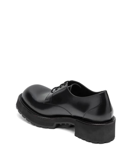 Balenciaga Black Venom Lace-Up Leather Derby Shoes for men