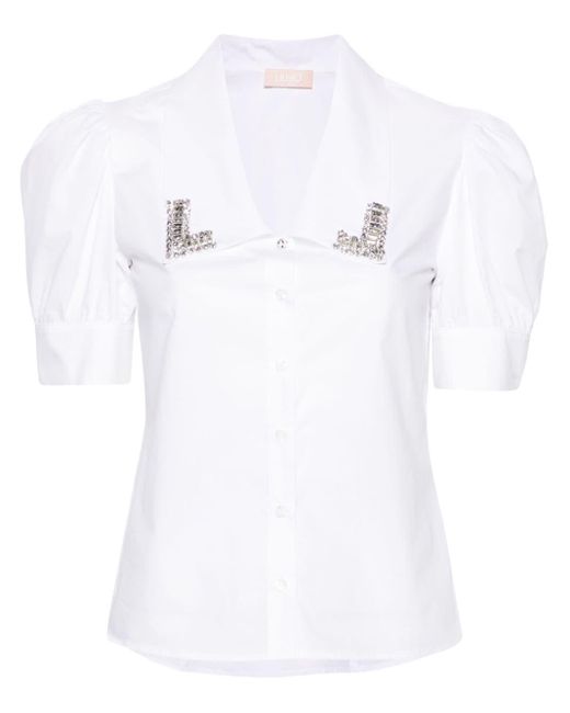 Camicia con strass di Liu Jo in White