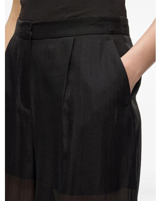 Karl Lagerfeld Black Pocket Palazzo Pants