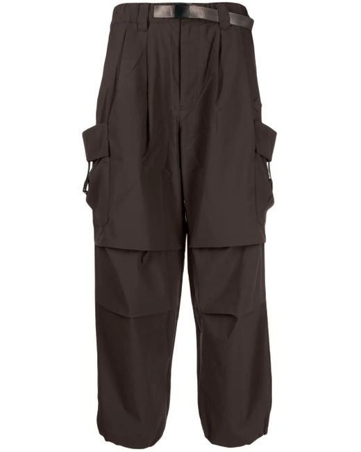 Spoonyard Black Logo-Appliqué Belted Cargo Trousers for men