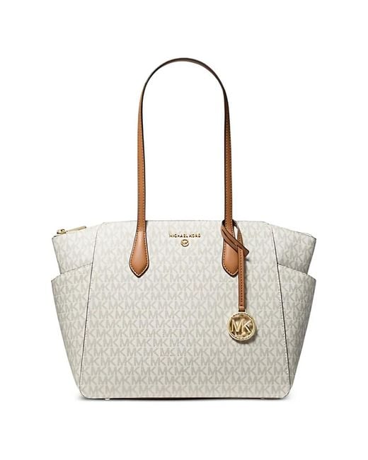 Michael Kors White Medium Marilyn Tote Bag