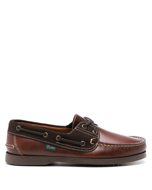 Paraboot Brown Barth Leather Boat Shoes for men