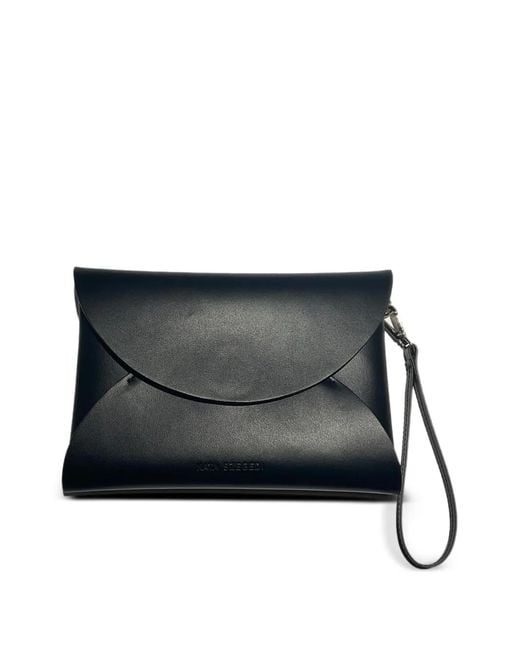 Kata Szegedi Black Nappa Leather Clutch Bag