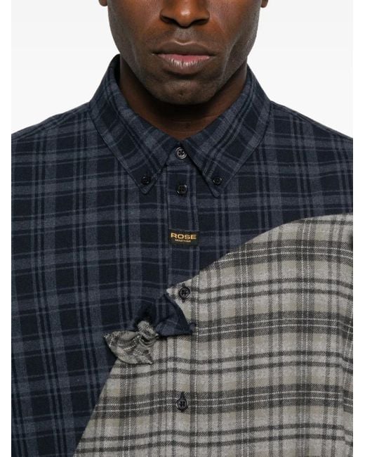 Martine Rose Geruit Overhemd Met Vlakken in het Blue voor heren