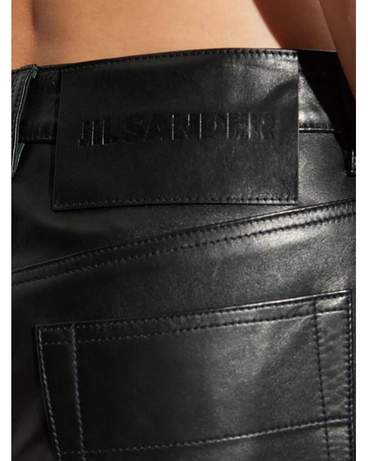 Jil Sander Black Leather Trousers