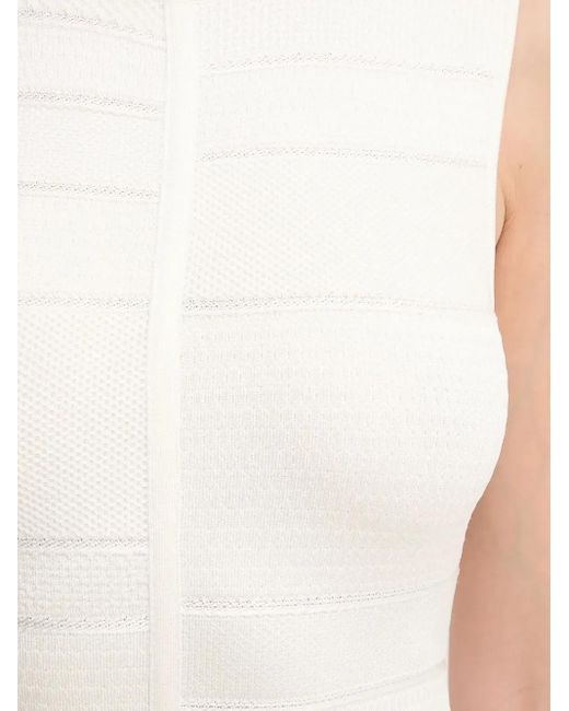 Hervé Léger White Zip Mini Dress