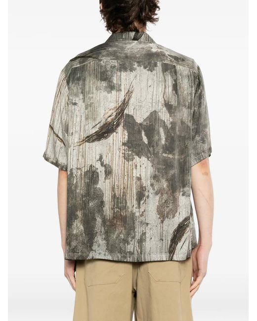 Ziggy Chen Gray Printed Silk Shirt for men