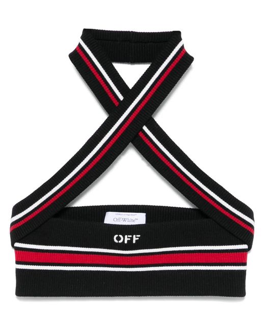 Off-White c/o Virgil Abloh Black Crossover-Straps Top