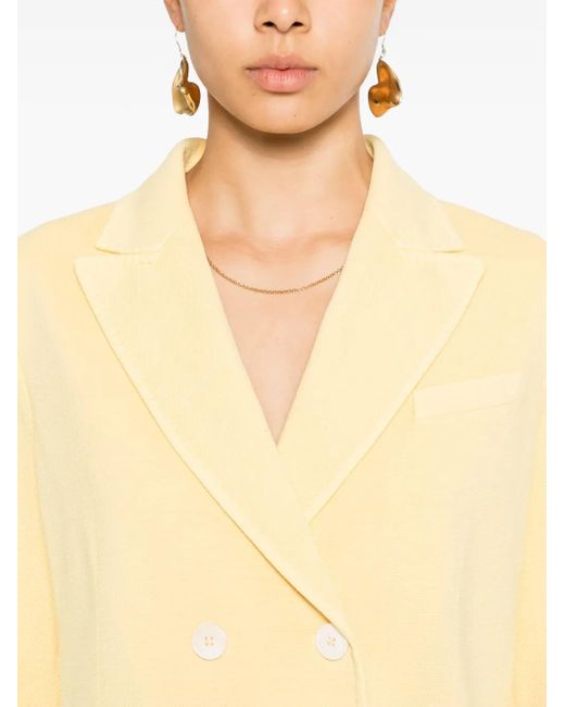 Circolo 1901 Yellow Double-Breasted Textured Blazer