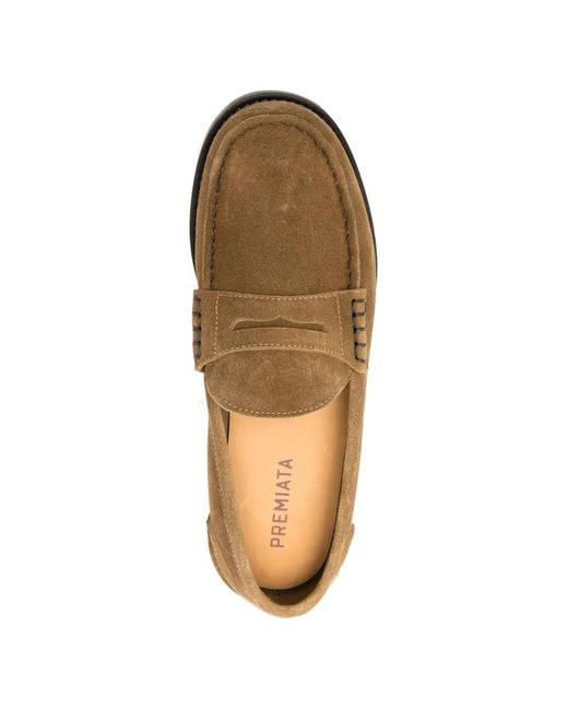 Premiata Brown Suede Penny Loafers for men