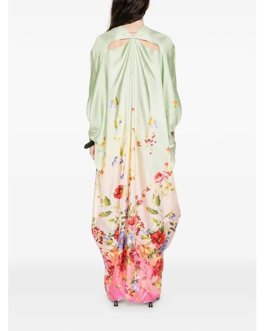 Caftano Con Scollo A V di Roberto Cavalli in White