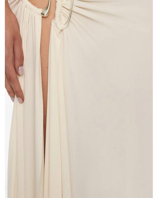 Christopher Esber Natural Veer Spiral Crystal Draped Maxi Dress