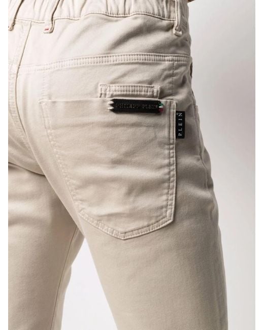 Philipp Plein Natural Elasticated-Waist Straight-Leg Jeans for men