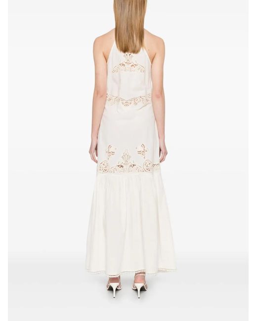 Robe Longue À Détails En Dentelle Twinset en coloris White
