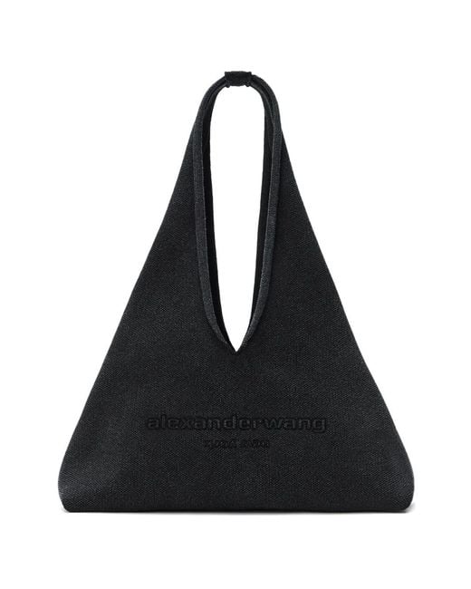 Alexander Wang Black Triangular Logo-Plaque Bag
