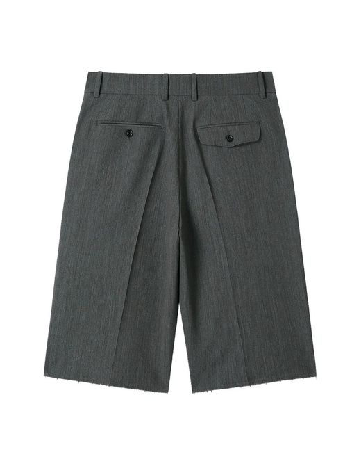 TONYWACK Gray Frayed-Hem Tailored Shorts for men