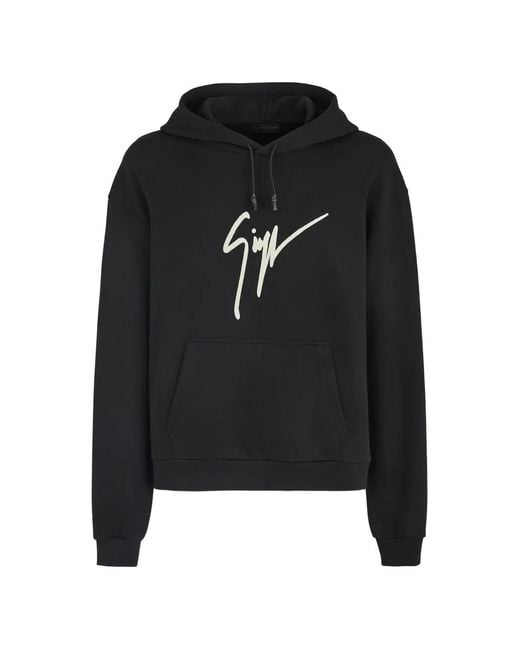 Giuseppe Zanotti Black Lr-69 Signature Print Hoodie for men