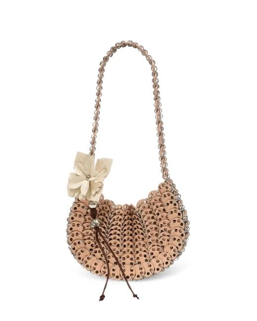 Rabanne White Moon Flip Flower-Embellished Shoulder Bag