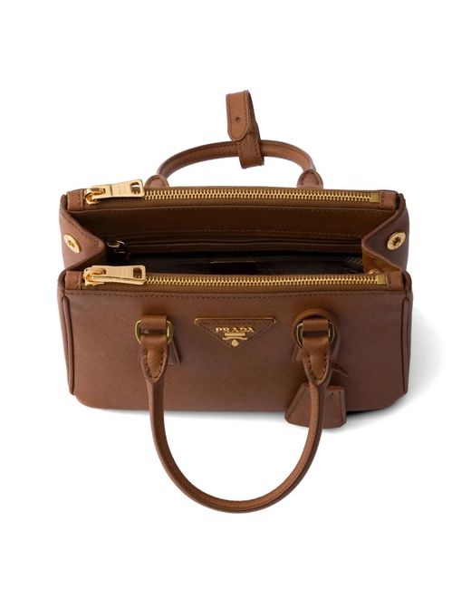 Prada Brown Galleria Mini Saffiano Leather Bag