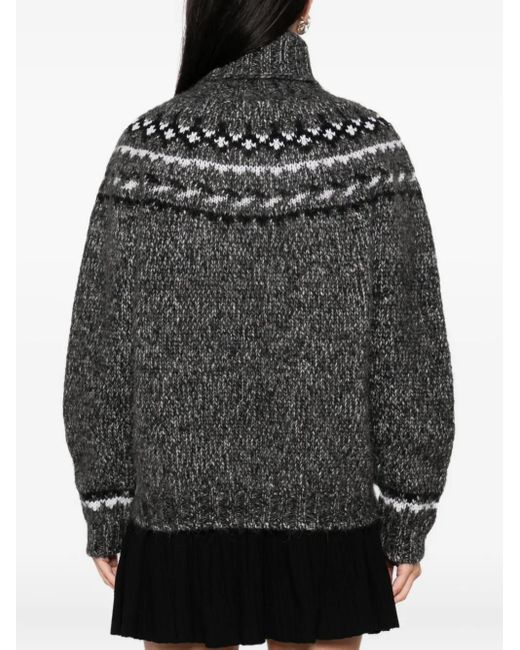P.A.R.O.S.H. Laila Trui Met Hoge Hals En Patroon in het Black