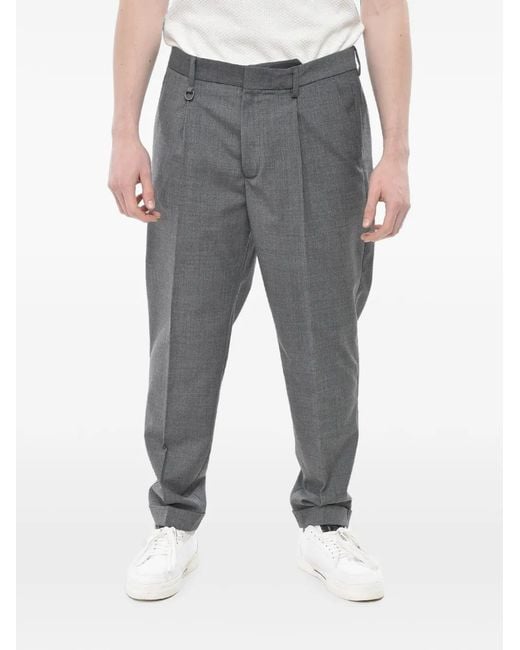 Paolo Pecora Gray Duomo Pleated Trousers for men