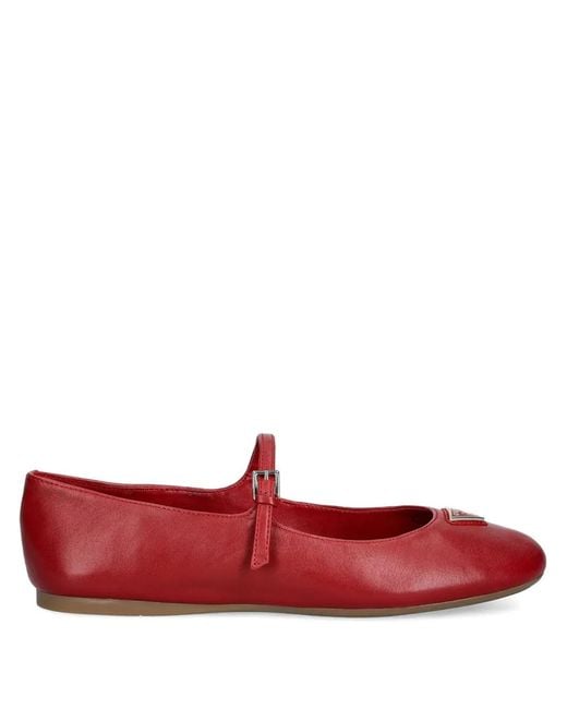 Guess Red Kalida Buckle-Strap Ballet Flats