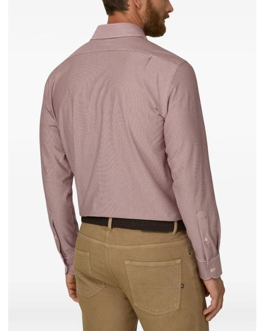 Boggi Pink Polo Shirt Striped Japanese Jersey Regular Fit for men