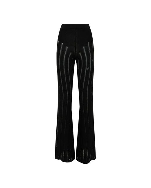 Laneus Black Knitted Flared Trousers
