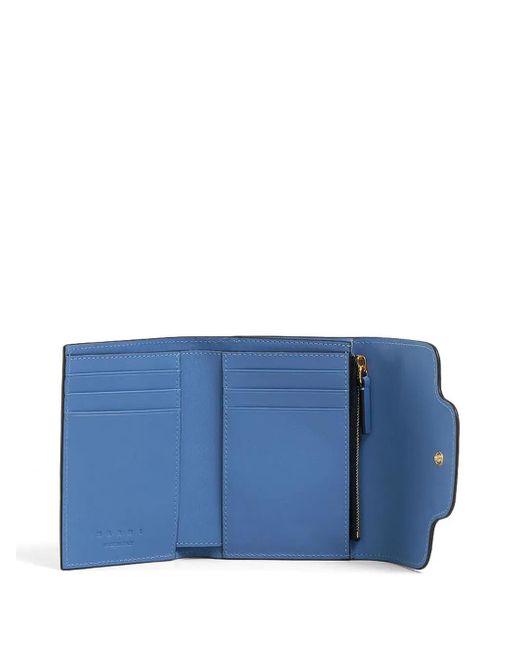 Marni Leren Portemonnee in het Blue