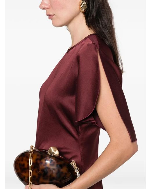 Robe Longue À Taille Froncée Victoria Beckham en coloris Red