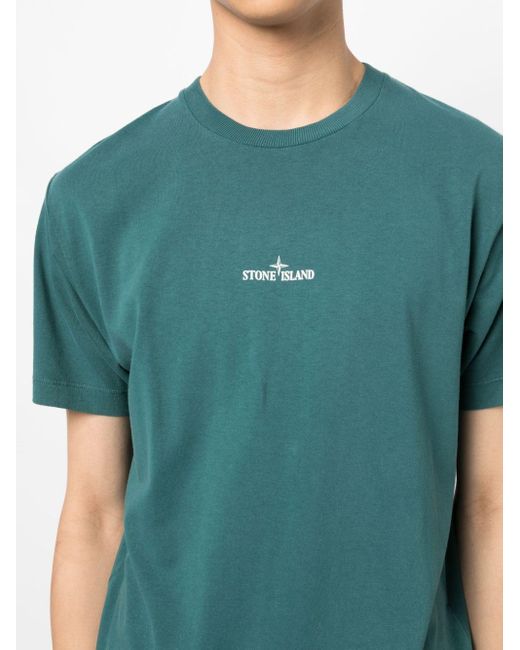 Stone Island T-Shirt mit Kompass-Print in Green für Herren