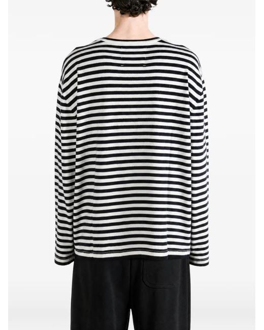 Extreme Cashmere Black N°452 Rock Striped Long-Sleeve T-Shirt