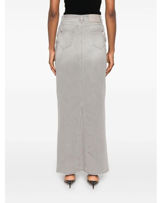 Ermanno Scervino Distressed Denim Skirt in Grey Lyst UK