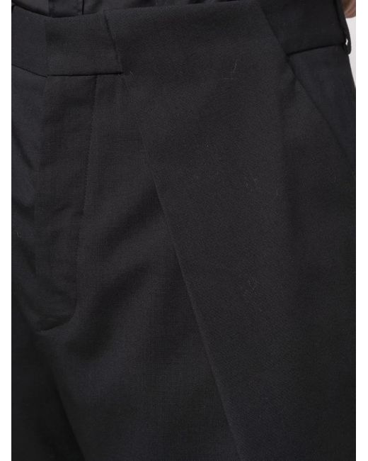 Balmain Blue Draped Straight-Leg Cropped Trousers for men