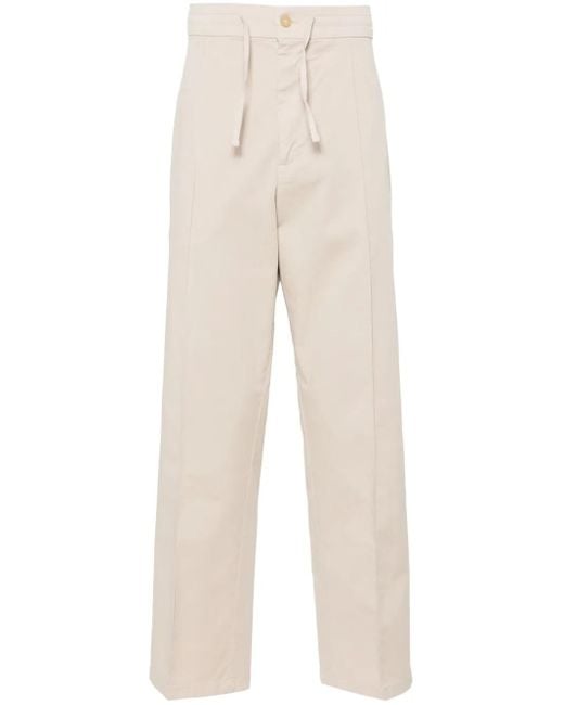 Canali Natural Drawstring-Waist Straight-Leg Trousers for men