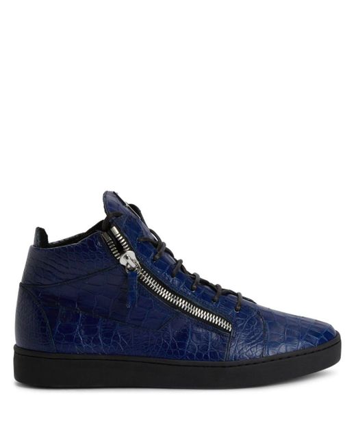 Giuseppe Zanotti Kriss Sneakers Met Krokodillen-reliëf in het Blue voor heren