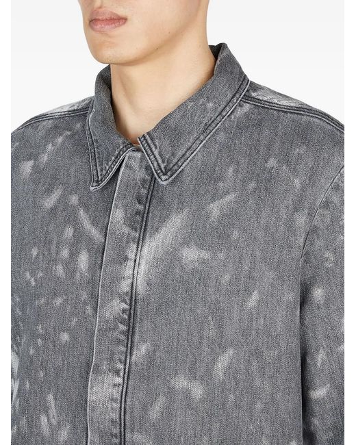 Ahmed Amer Gray Bleached Denim Jacket for men