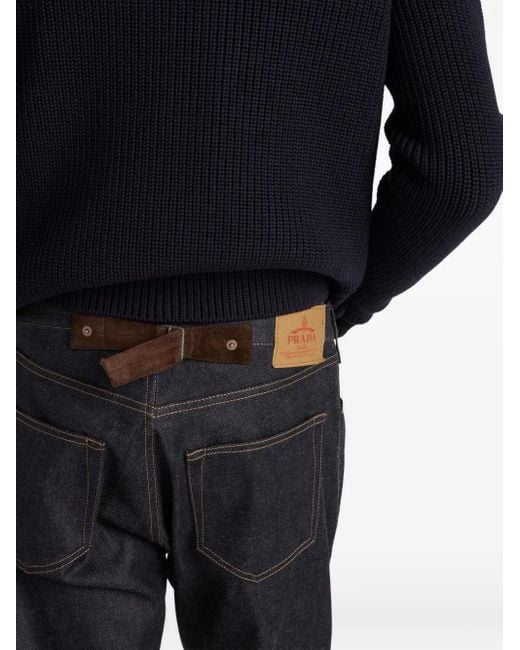 Prada Blue Back-Strap Jeans for men