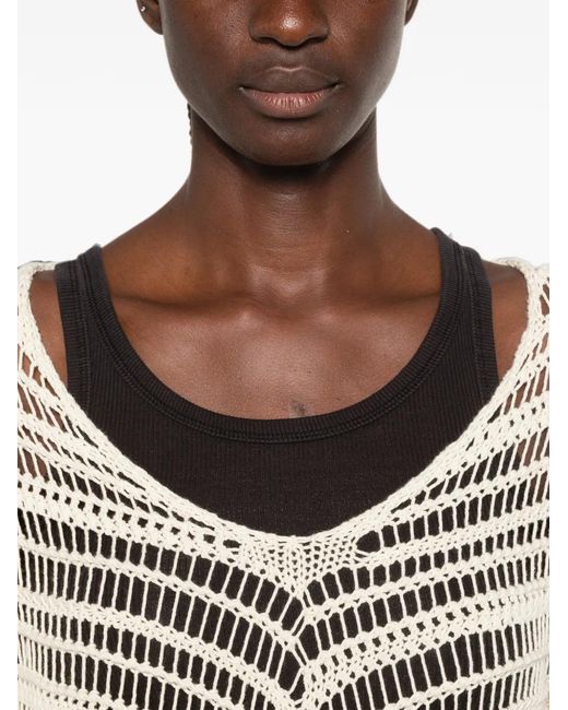ViCOLO Natural Pullover Mit Lochstrickmuster