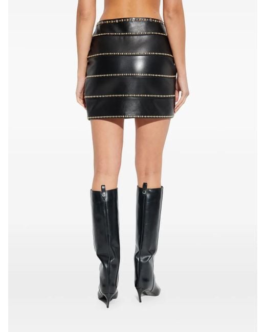 Versace Black Studded-Embellishment Mini Skirt