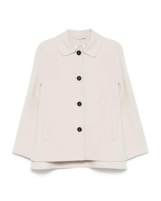 Max Mara White Single-Breasted Coat