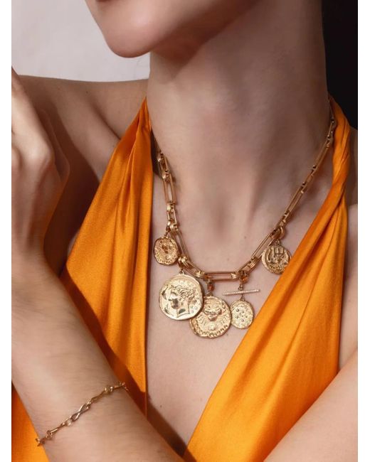 Azlee Metallic 18Kt Small Of The Sea Coin Pendant