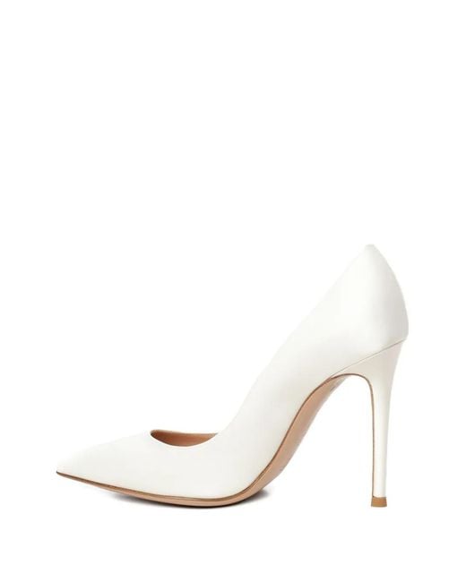 Gianvito Rossi White 105Mm Leather Heeled Pumps